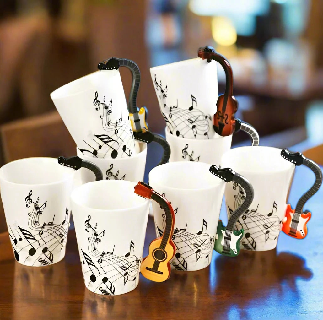 A selection of music themed mugs