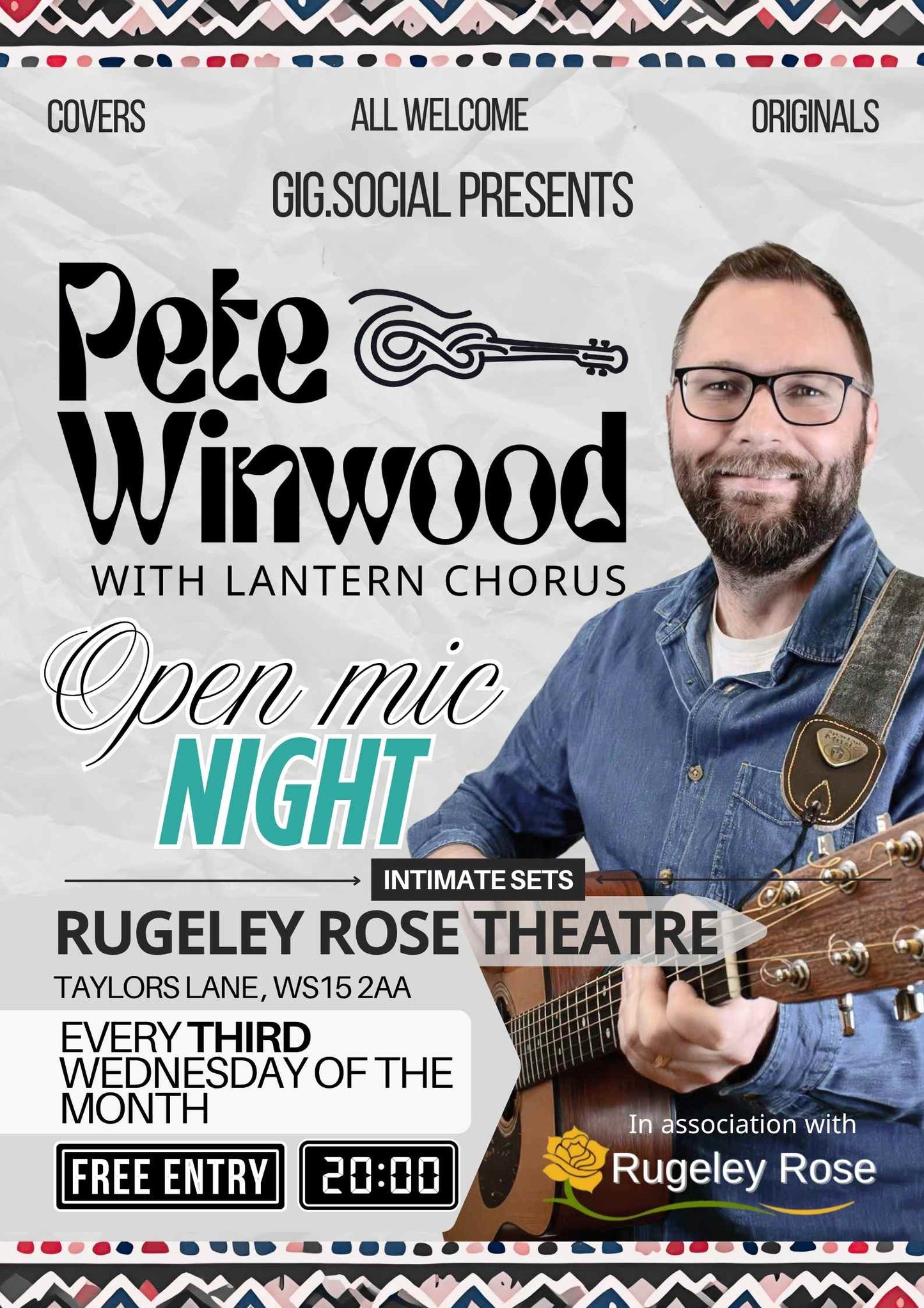Pete Winwood - Open Mic Night Poster
