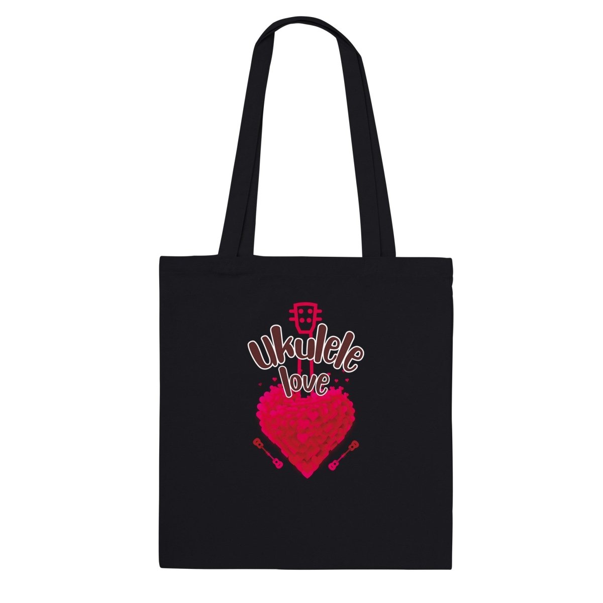 Classic 'Uke Love' Tote Bag - Uke Tastic - Black - Free Delivery - Uke Tastic