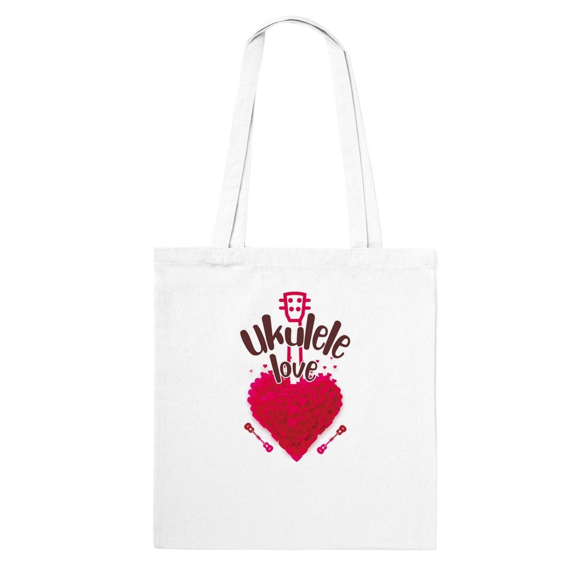 Classic 'Uke Love' Tote Bag - Uke Tastic - White - Free Delivery - Uke Tastic