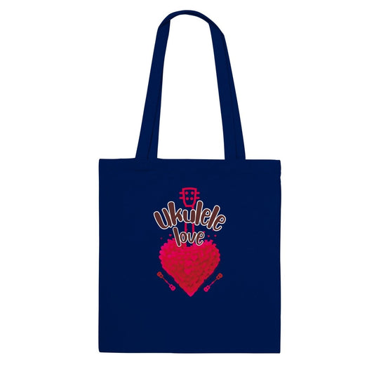 Classic 'Uke Love' Tote Bag - Uke Tastic - Navy - Free Delivery - Uke Tastic