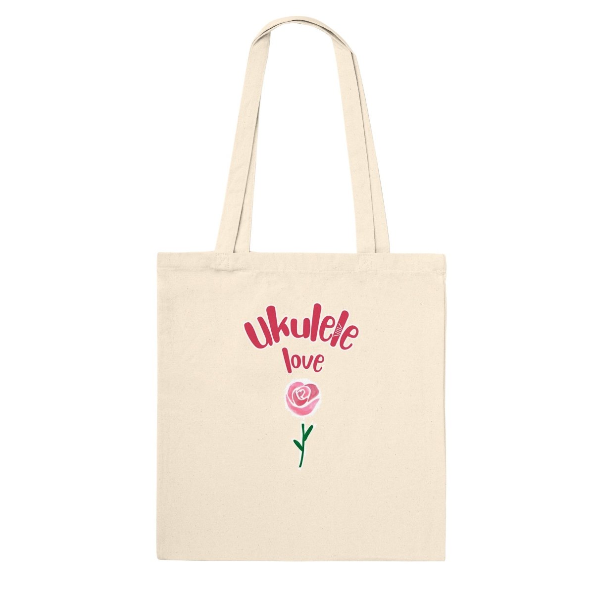 Classic 'Uke Rose' Tote Bag - Uke Tastic - Natural - Free Delivery - Uke Tastic