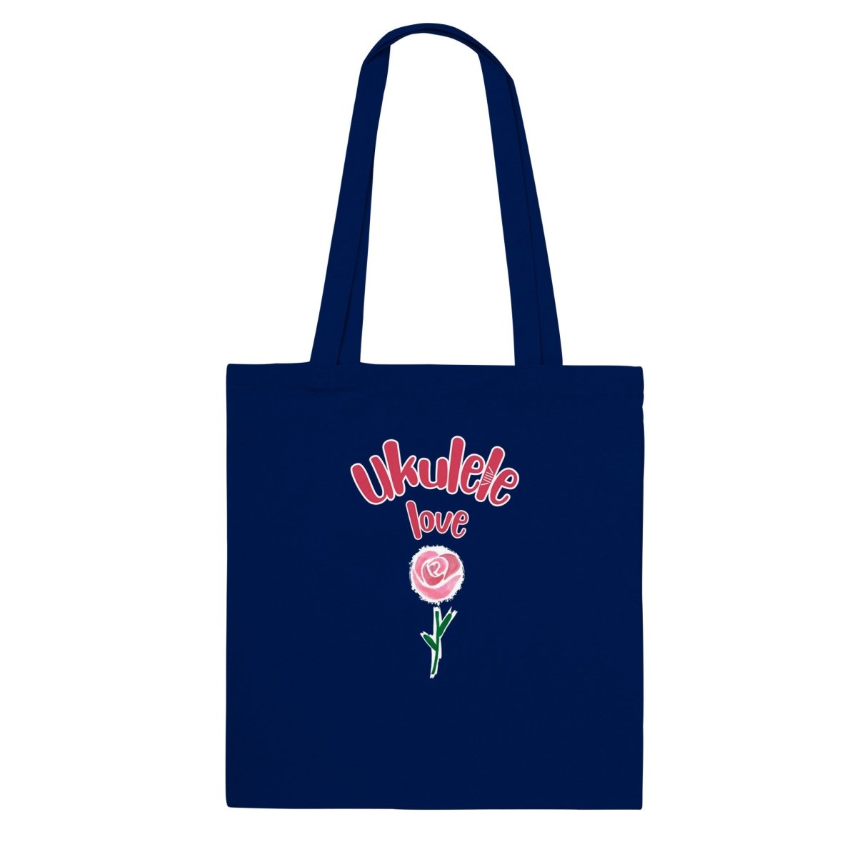 Classic 'Uke Rose' Tote Bag - Uke Tastic - Navy - Free Delivery - Uke Tastic