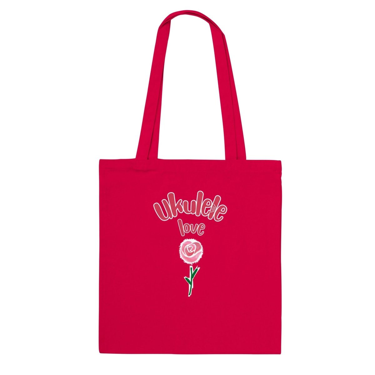Classic 'Uke Rose' Tote Bag - Uke Tastic - Red - Free Delivery - Uke Tastic
