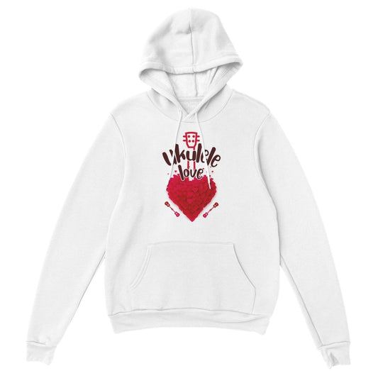 Premium 'Uke Love' Unisex Pullover Hoodie - Uke Tastic - S - Free Delivery - Uke Tastic