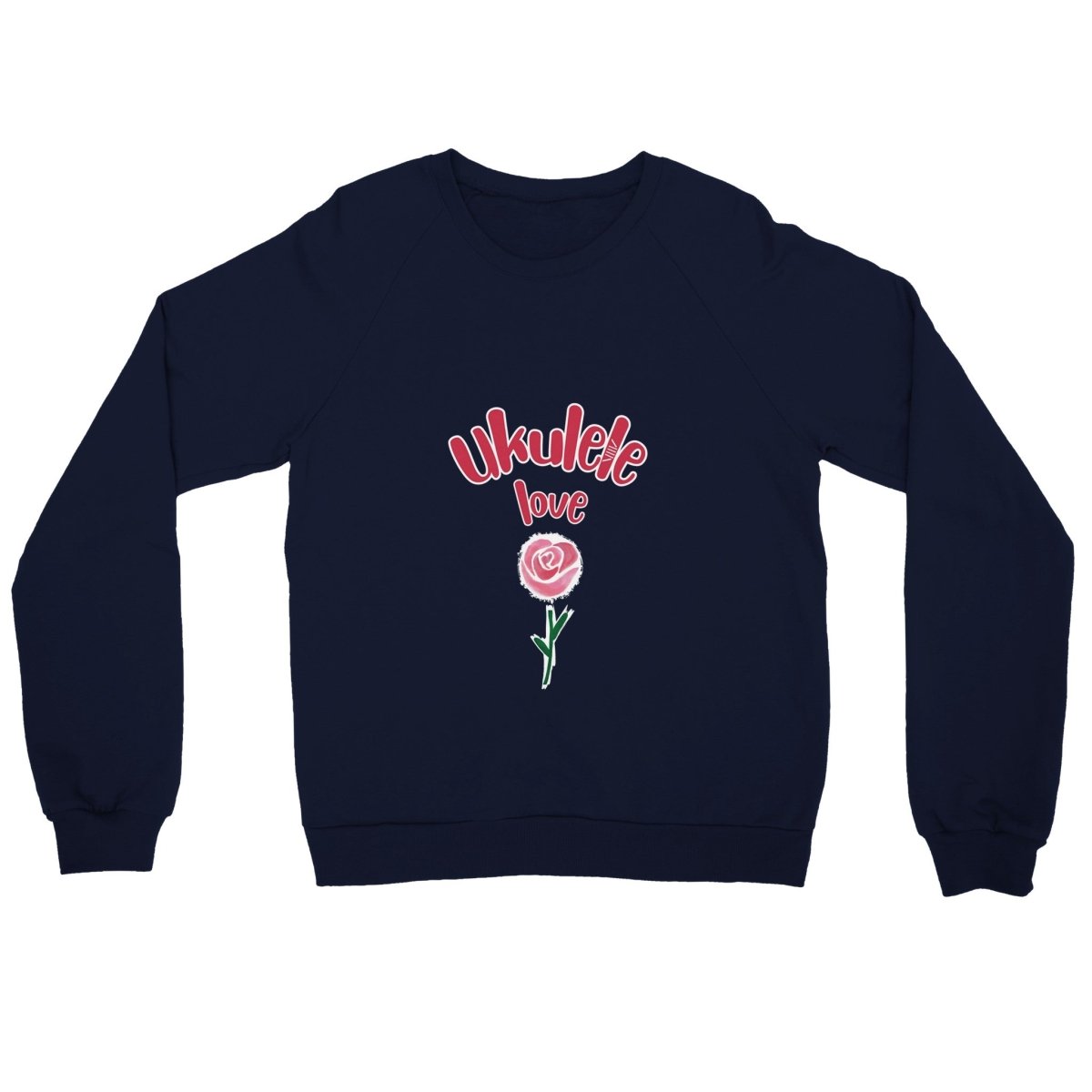 Premium 'Uke Rose' Unisex Crewneck Sweatshirt - Uke Tastic - S - Free Delivery - Uke Tastic