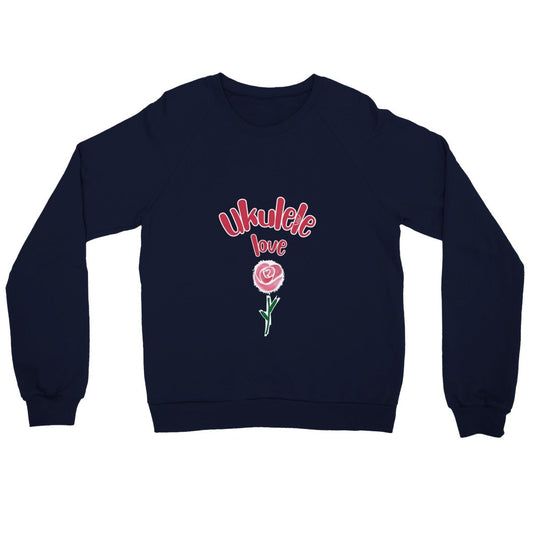 Premium 'Uke Rose' Unisex Crewneck Sweatshirt - Uke Tastic - S - Free Delivery - Uke Tastic