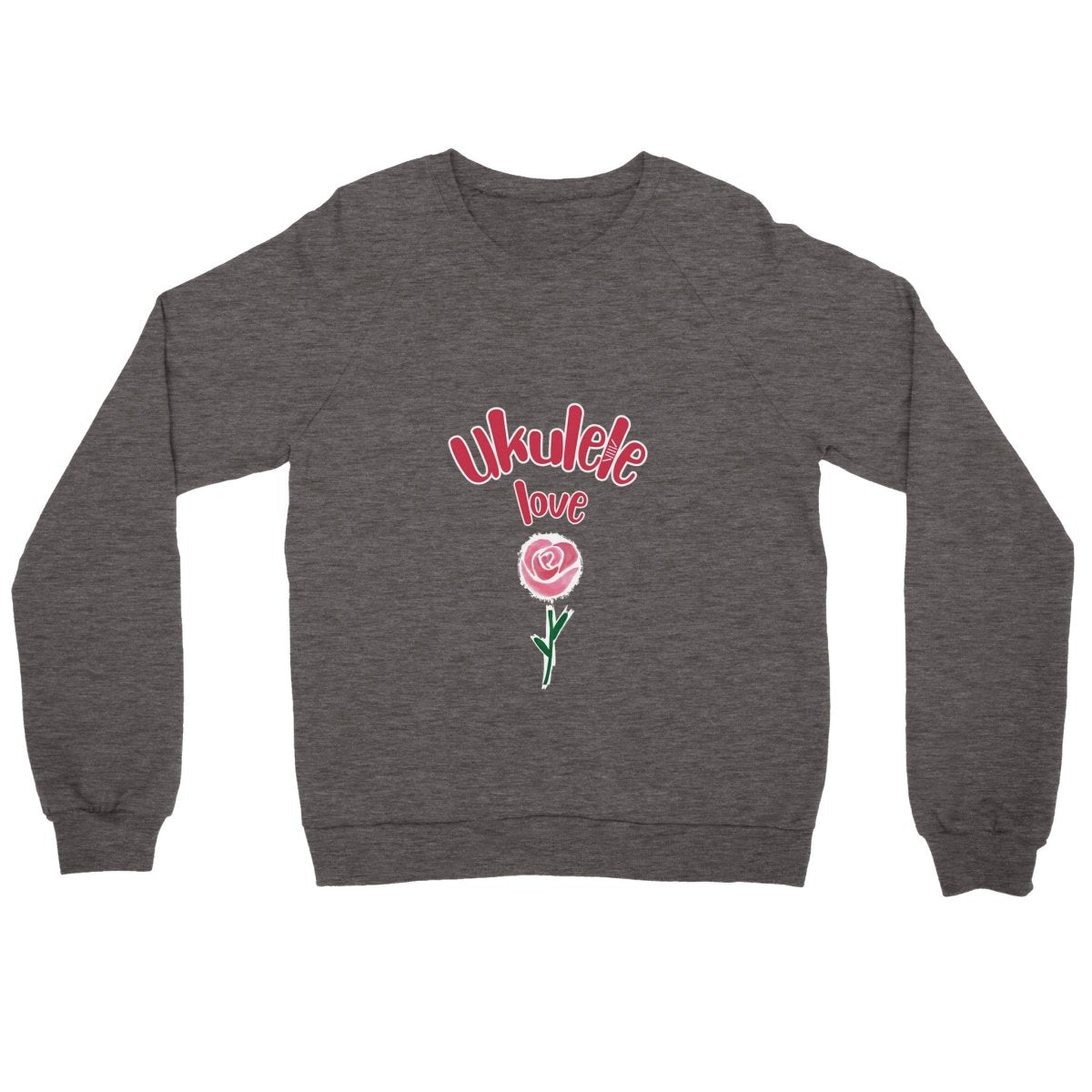 Premium 'Uke Rose' Unisex Crewneck Sweatshirt - Uke Tastic - S - Free Delivery - Uke Tastic