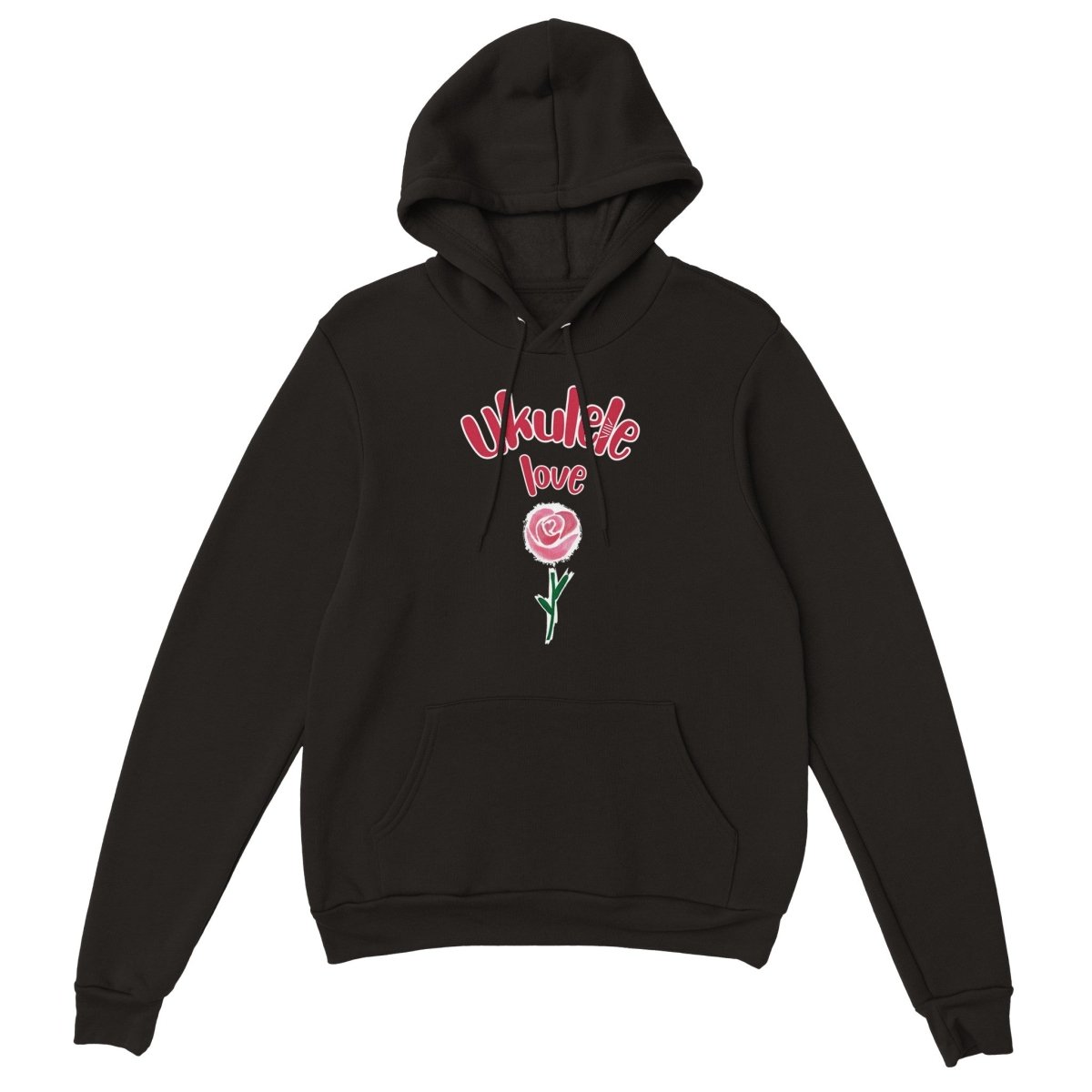 Premium 'Uke Rose' Unisex Pullover Hoodie - Uke Tastic - S - Free Delivery - Uke Tastic