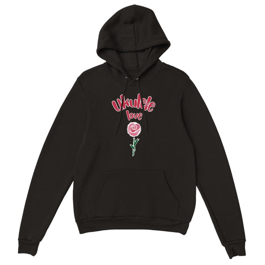 Premium 'Uke Rose' Unisex Pullover Hoodie - Uke Tastic - S - Free Delivery - Uke Tastic