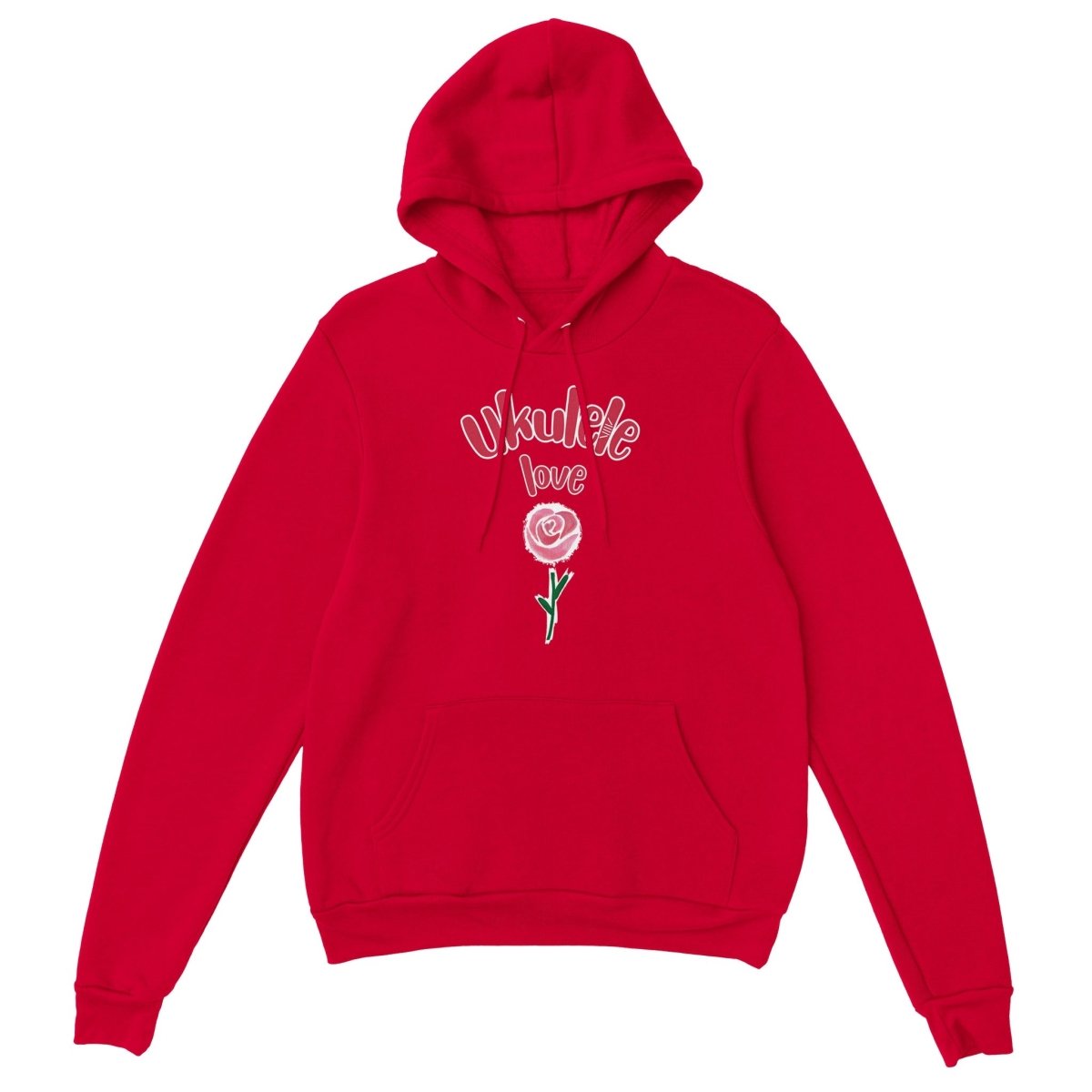 Premium 'Uke Rose' Unisex Pullover Hoodie - Uke Tastic - S - Free Delivery - Uke Tastic