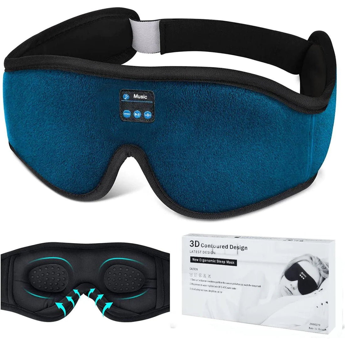 Relax in Peace and Harmony with the Eye Mask (Wireless Bluetooth Headphones and Mic) - Uke Tastic