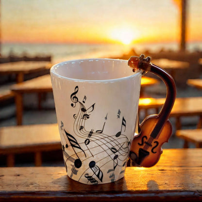 Musical Notes Ceramic Coffee Mug - Perfect Gift for Music Lovers