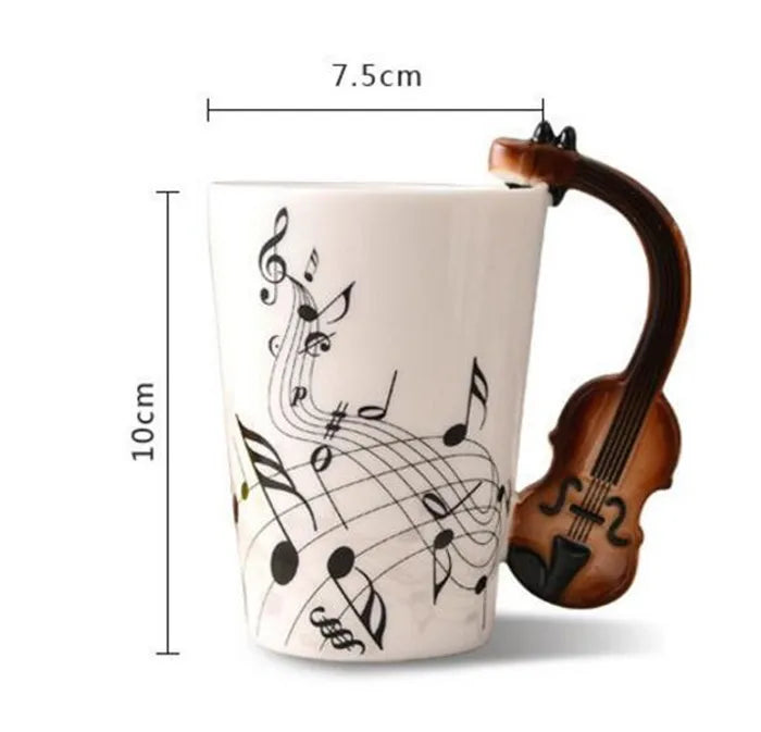 Music Themed Ceramic Mug with Handle Coffee/Tea/Novelty Gifts