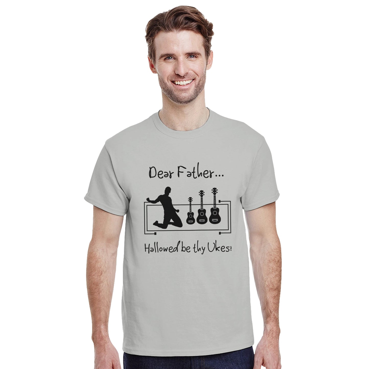 Heavyweight T-Shirt Humoured Father’s Day Ukulele Design Mock up 3