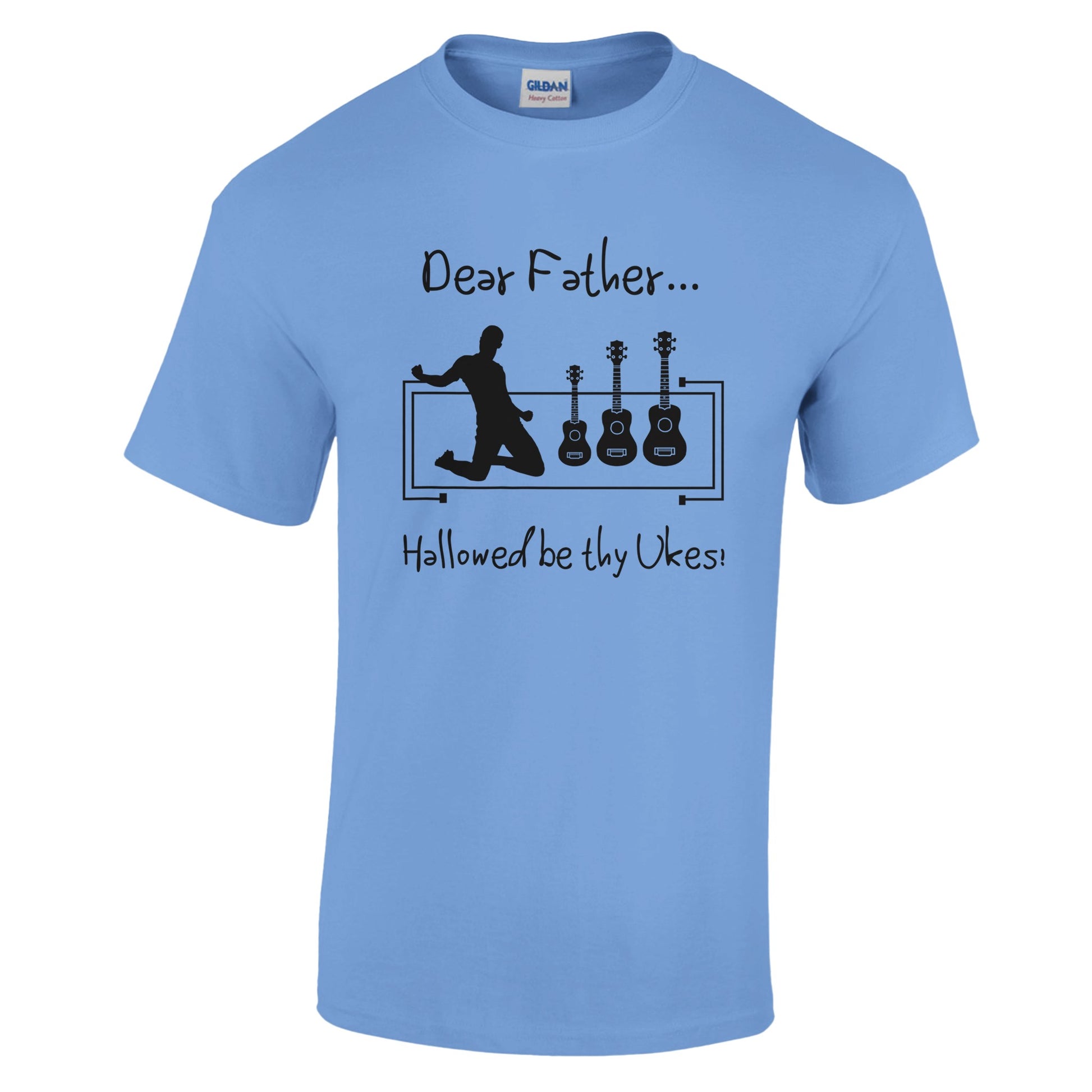 Heavyweight T-Shirt Humoured Father’s Day Ukulele Design Mock up Blue