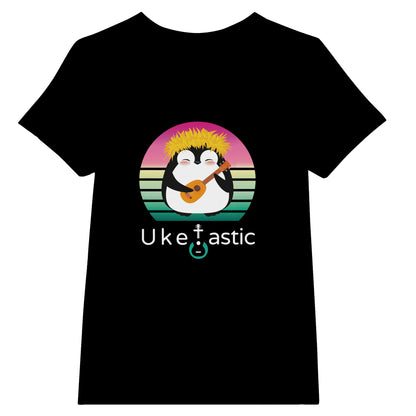 Premium Kids Penguin Ukulele T-Shirt Black