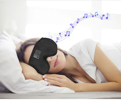 Bluetooth 5.2 Sleeping Headphones: 3D Wireless Music Eye Mask with Microphone - Soft, Adjustable Sleep Headset & Blindfold