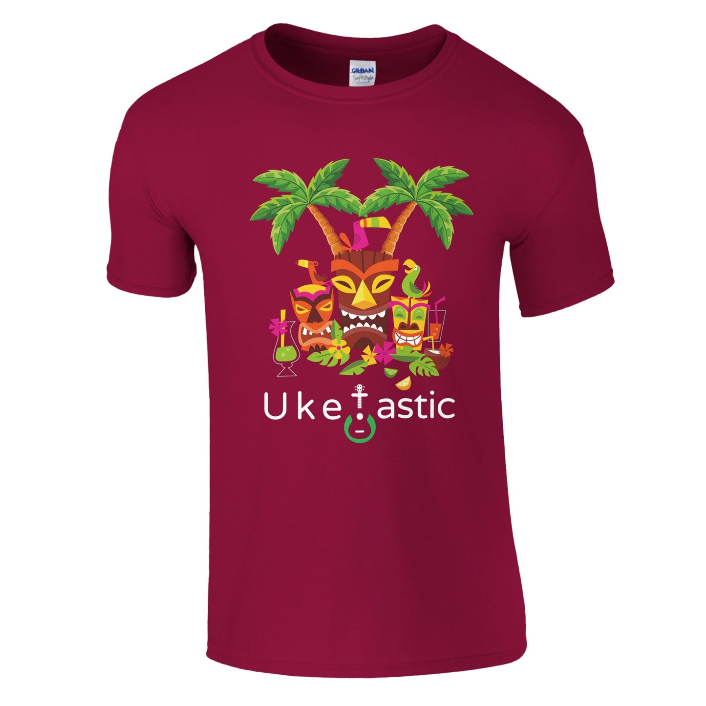 Tiki Red Ukulele Tshirt Front