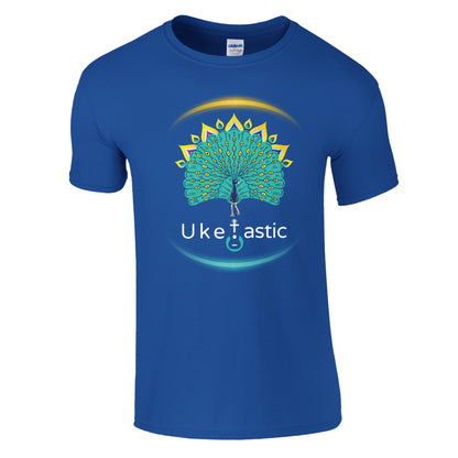 Uke Tastic Peacock T-Shirt Blue Front