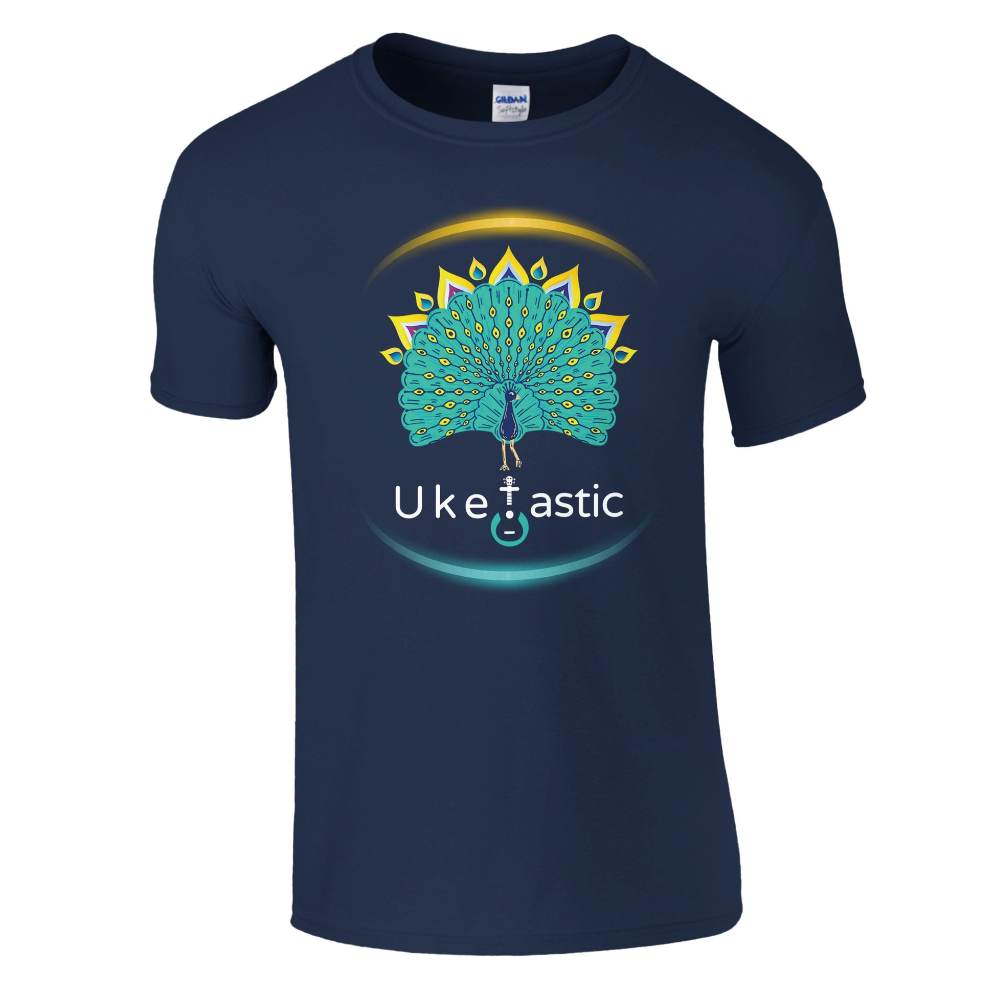 Uke Tastic Peacock T-Shirt Navy Front