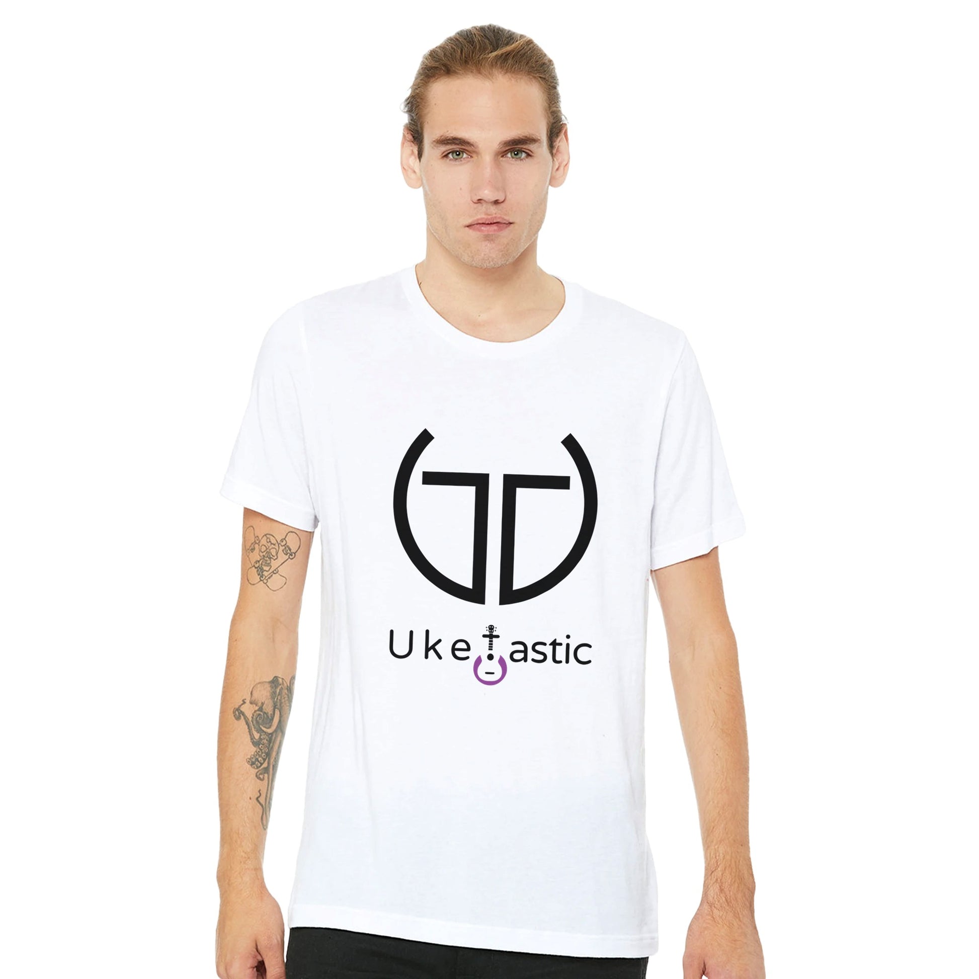 Uke Tastic Premier Tribal Ukulele T-Shirt Front Model 2