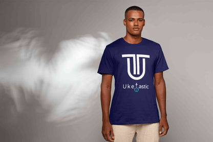 Uke Tastic Tribal Ukulele T-Shirt Front Navy 2