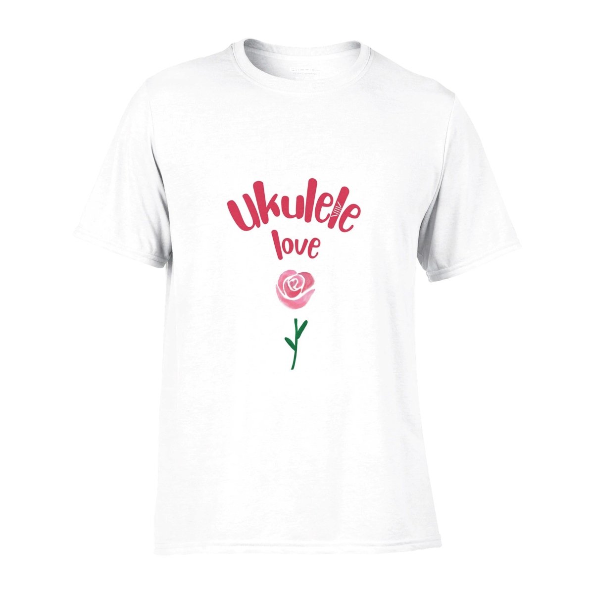 Performance 'Uke Rose' Unisex Crewneck T-shirt - Uke Tastic - S - Free Delivery - Uke Tastic