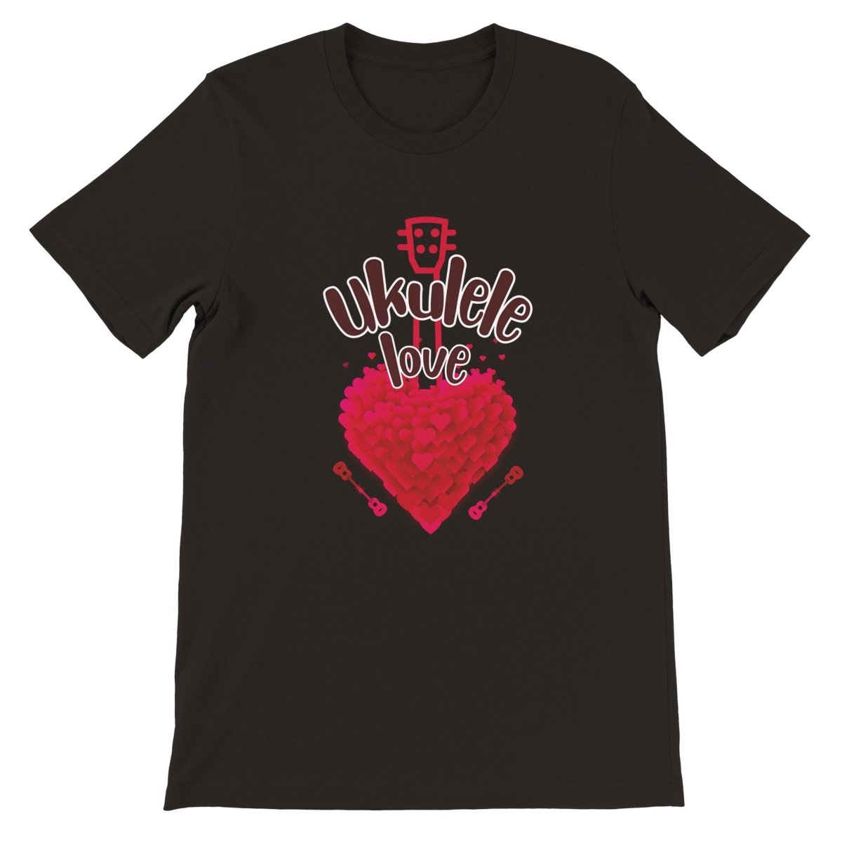 Premium 'Uke Love' Unisex Crewneck T-shirt - Uke Tastic - S - Free Delivery - Uke Tastic