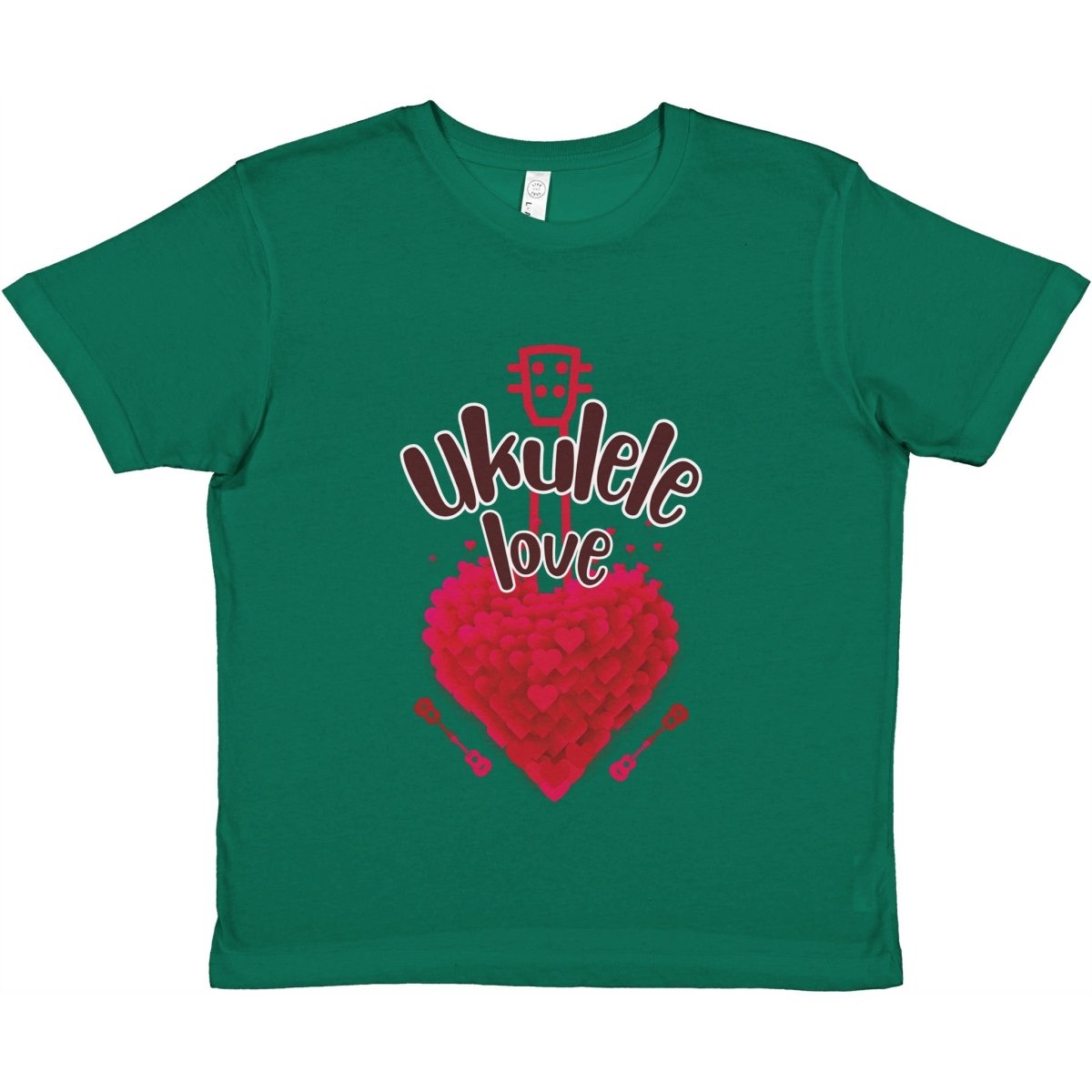 Premium 'Ukulele Love' Kids Crewneck T-shirt - Uke Tastic - S - Children - Uke Tastic