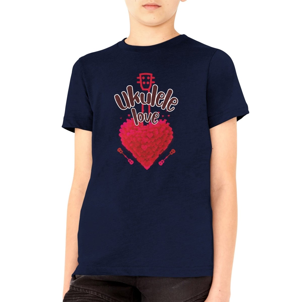 Premium 'Ukulele Love' Kids Crewneck T-shirt - Uke Tastic - XS - Children - Uke Tastic