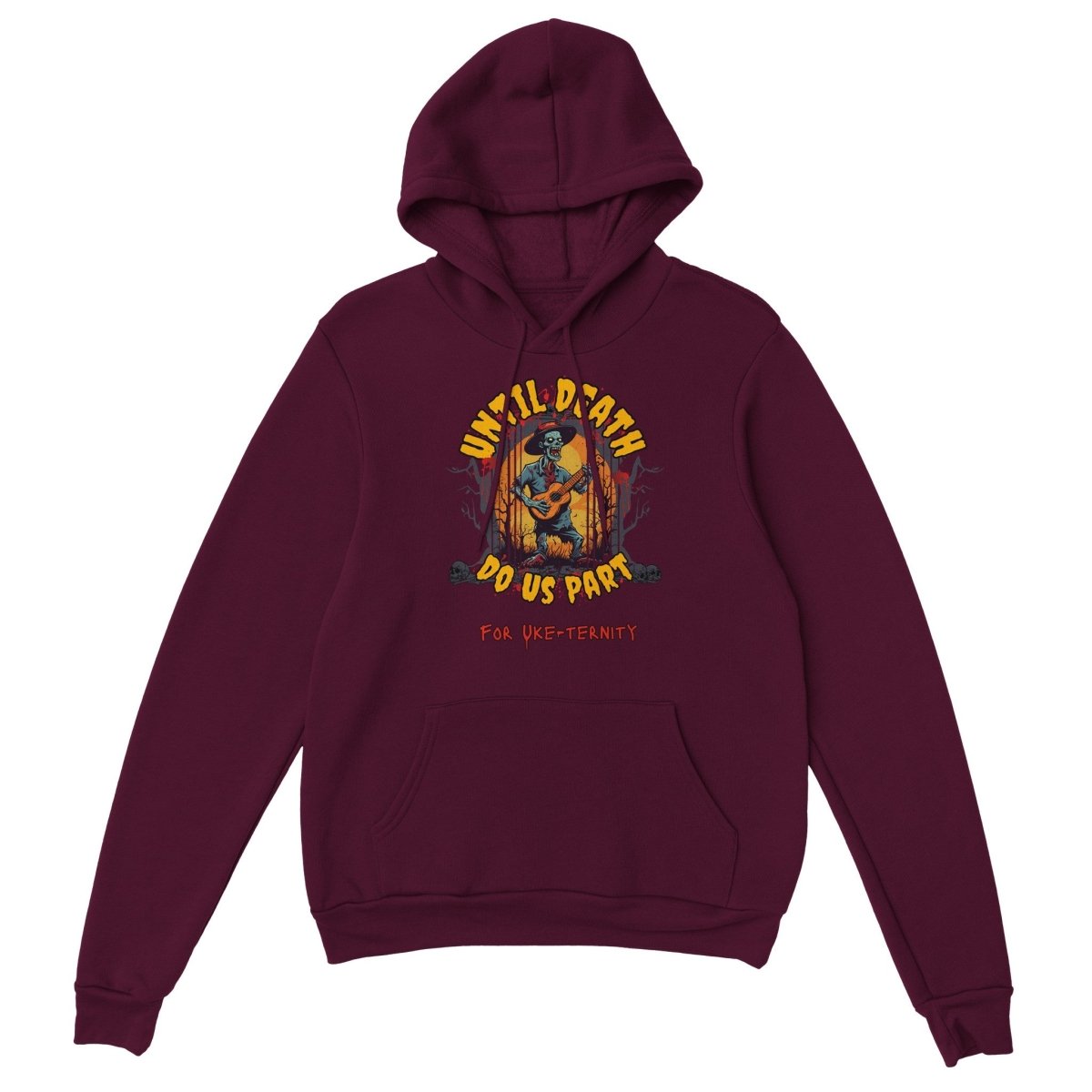 UDDUP Uke-ternity - Classic Unisex Pullover Hoodie - Uke Tastic - Maroon - Free Delivery - Uke Tastic