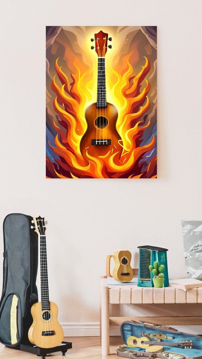 ‘Uke Ablaze’ Wall Canvas - Uke Tastic