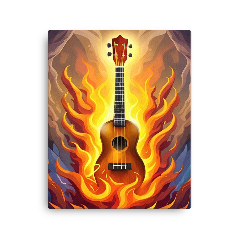 ‘Uke Ablaze’ Wall Canvas - Uke Tastic