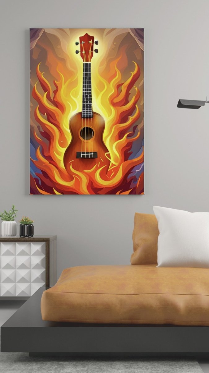 ‘Uke Ablaze’ Wall Canvas - Uke Tastic