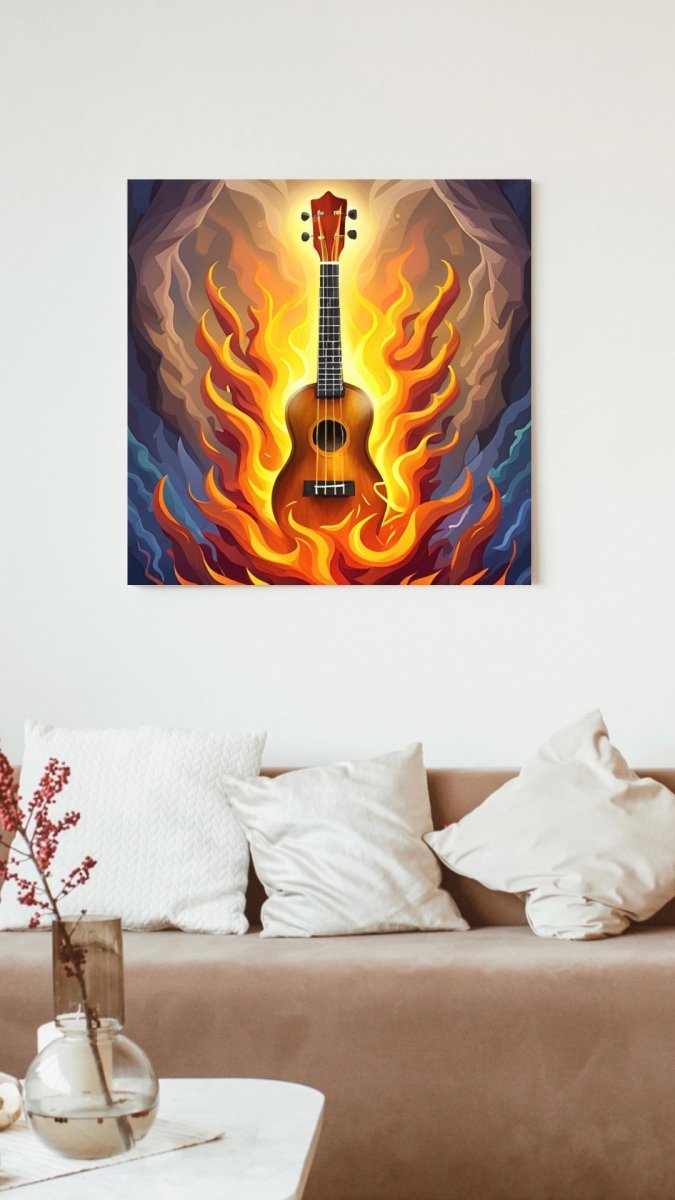 ‘Uke Ablaze’ Wall Canvas - Uke Tastic