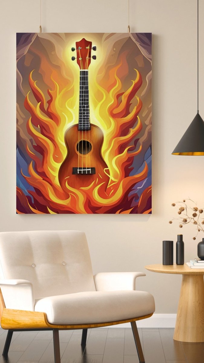 ‘Uke Ablaze’ Wall Canvas - Uke Tastic